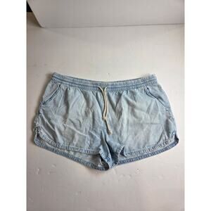 AERIE Denim Stretch Elastic Waist Shorts XL
